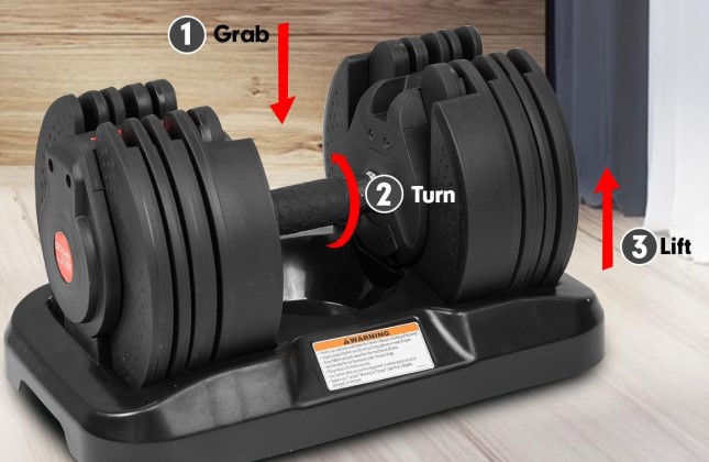 Powertrain adjustable dumbbells